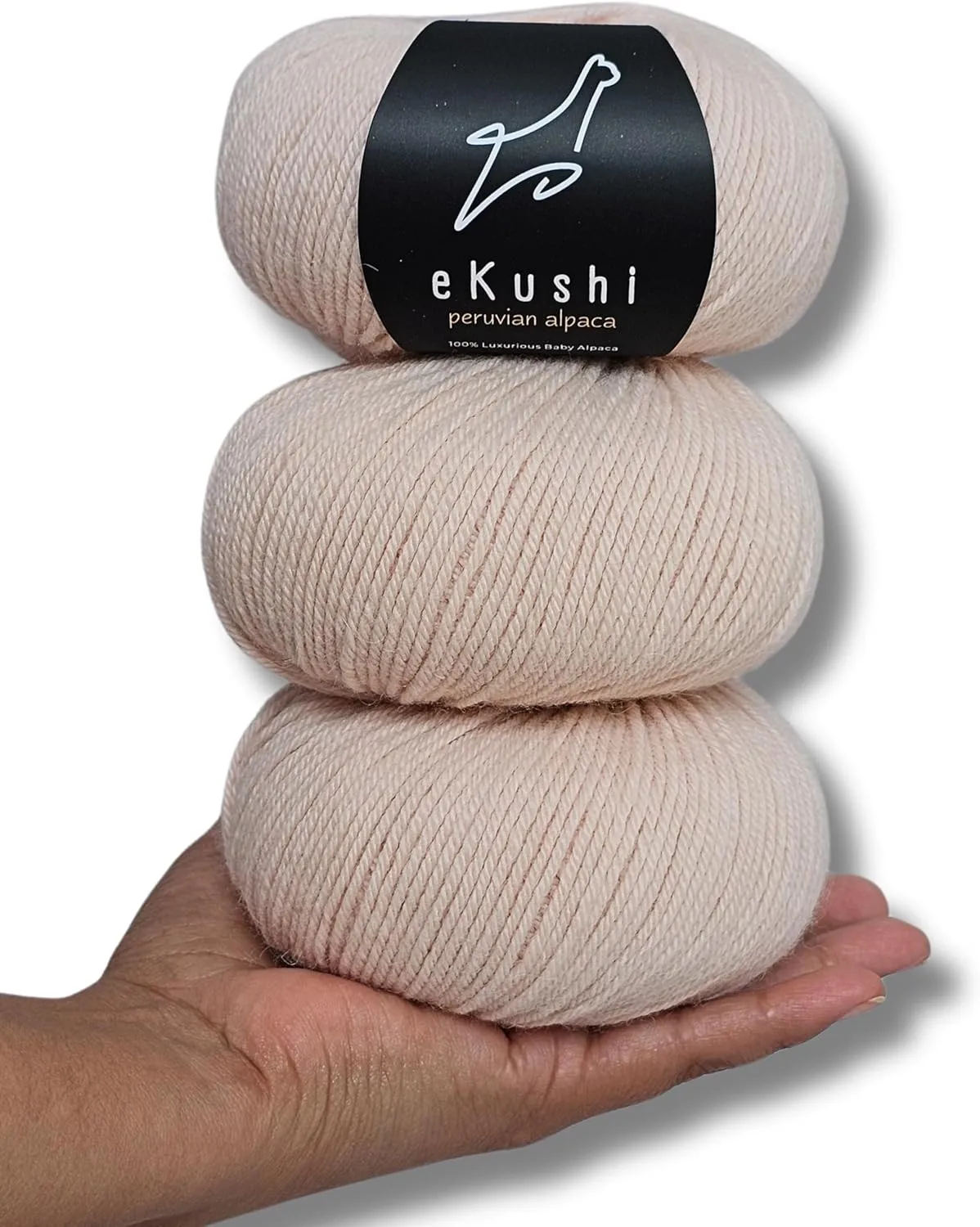 100% Baby Alpaca Yarn for Knitting & Crocheting - Set of 2 Skeins of Premium Yarn DK - Lightweight, Hypoallergenic & Thermal Peru Made - Ideal for Delicate Projects (Baby Pink - RE095)