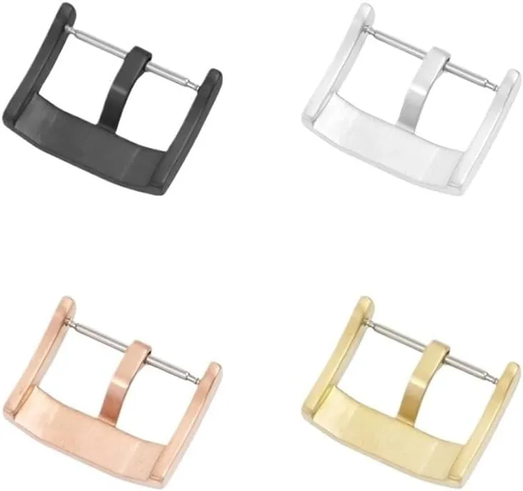 18mm 20mm 22mm 24mm 304 Stainless Steel Watch Buckle Metal Brushes Watchband Strap Clasp Replacement Accessories with Tool