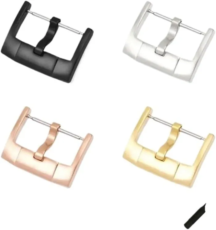 18mm 20mm 22mm 24mm 304 Stainless Steel Watch Buckle Metal Brushes Watchband Strap Clasp Replacement Accessories with Tool