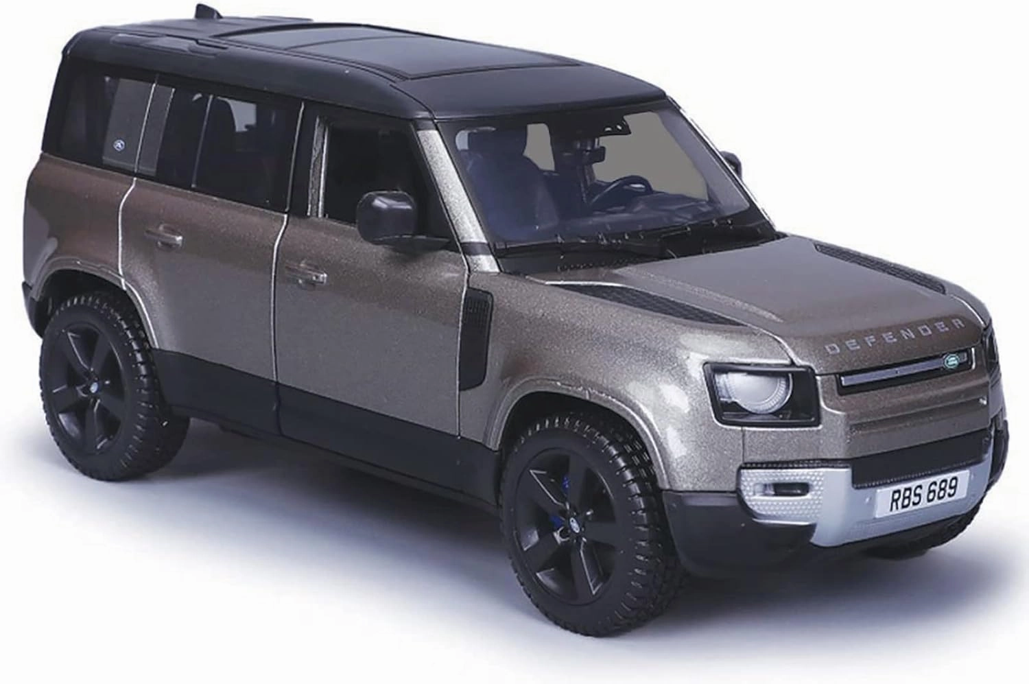 2022 Defender 110 Dark Silver Metallic with Black Top and Sunroof 1/24 Diecast Model Car by Bburago 21101sil