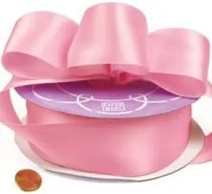 3/8" X 100 Yards Pink Double Face Satin Ribbon