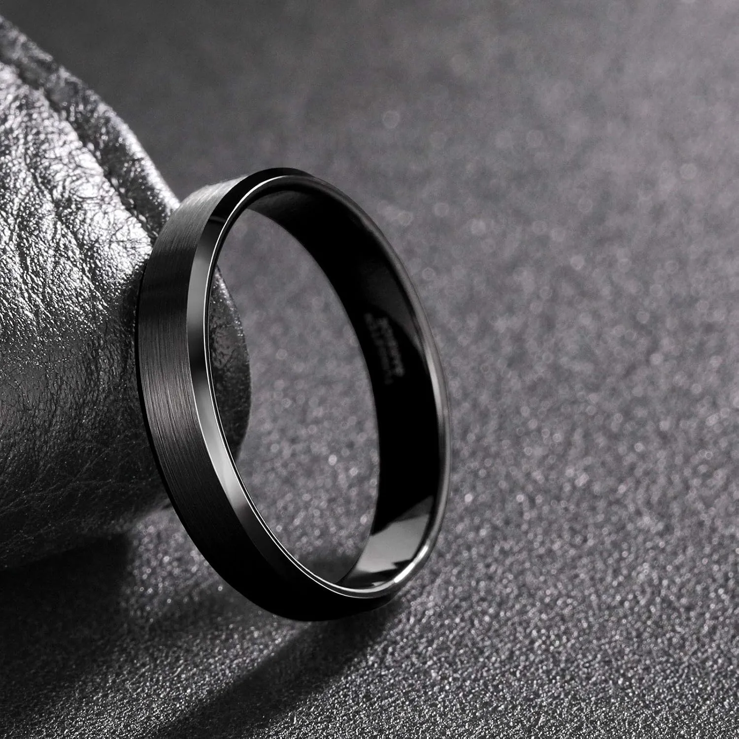 3mm 4mm 6mm 8mm Black/Silver/Rose Gold Tungsten Rings for Women Men Wedding Band Engagement Ring Comfort Fit Beveled Edges Size 4-15