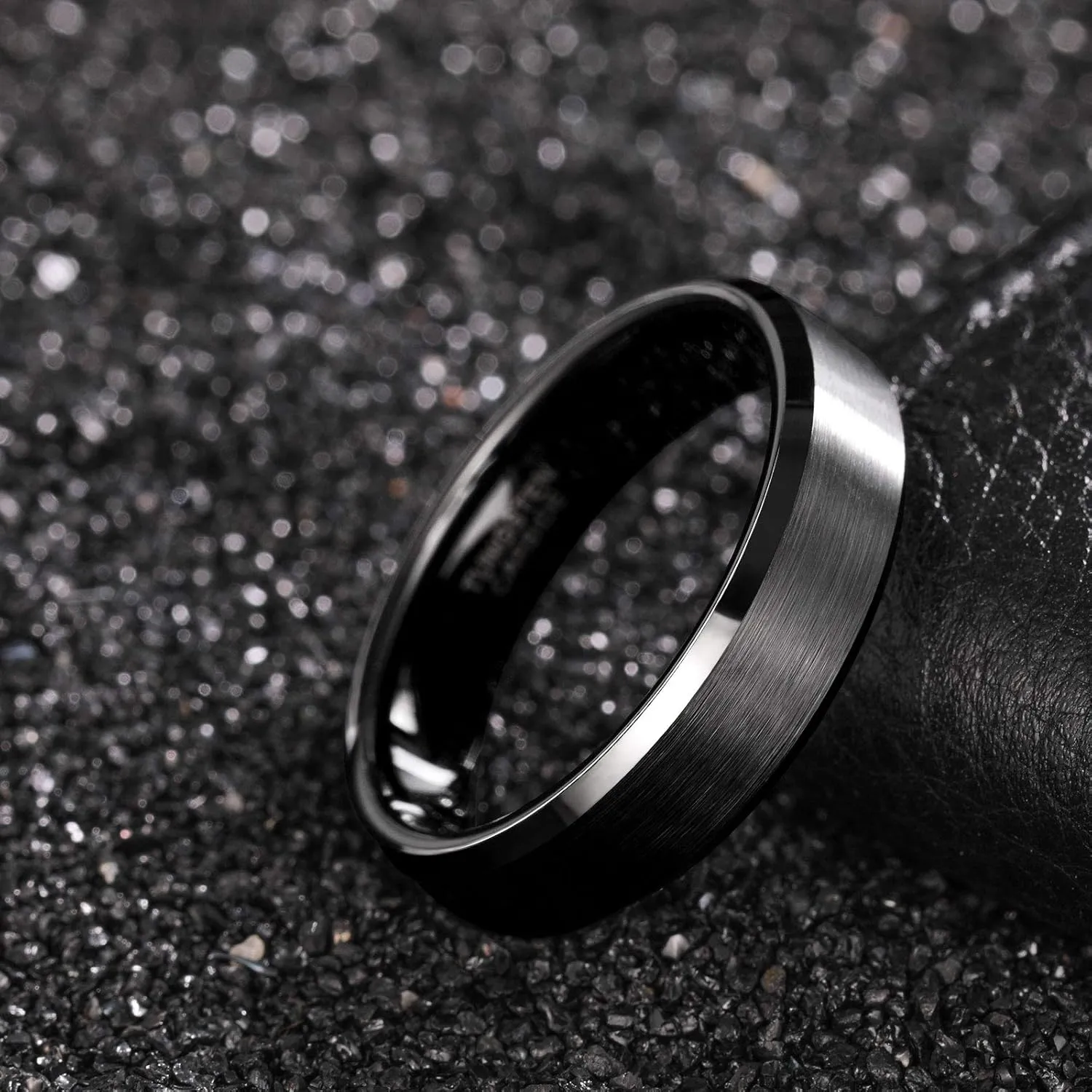 3mm 4mm 6mm 8mm Black/Silver/Rose Gold Tungsten Rings for Women Men Wedding Band Engagement Ring Comfort Fit Beveled Edges Size 4-15