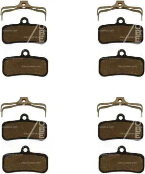 4 Pairs of Pads Compatible with TRP 4-Pot Disc Brake Systems, Pads Compatible with TRP G-Spec Trail SL, Slate T4, Quadiem, Semi-Metallic Compound, 4-Piston Disc Brakes