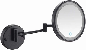 8-Inch Wall Mounted Makeup Mirror, Makeup Mirror with LED Lights Touch Screen, Single-Sided, 360 Degree Swivel, Hardwired, Extendable Arm, Round, for Bathroom (Color : Nickel, Size : 7X)