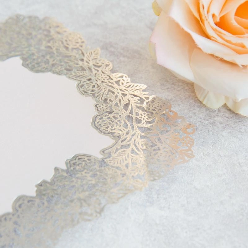 'Rose Border Mirror' - Laser cut Flat Card