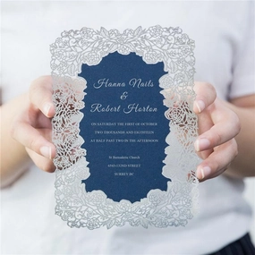 'Rose Border Mirror' - Laser cut Flat Card
