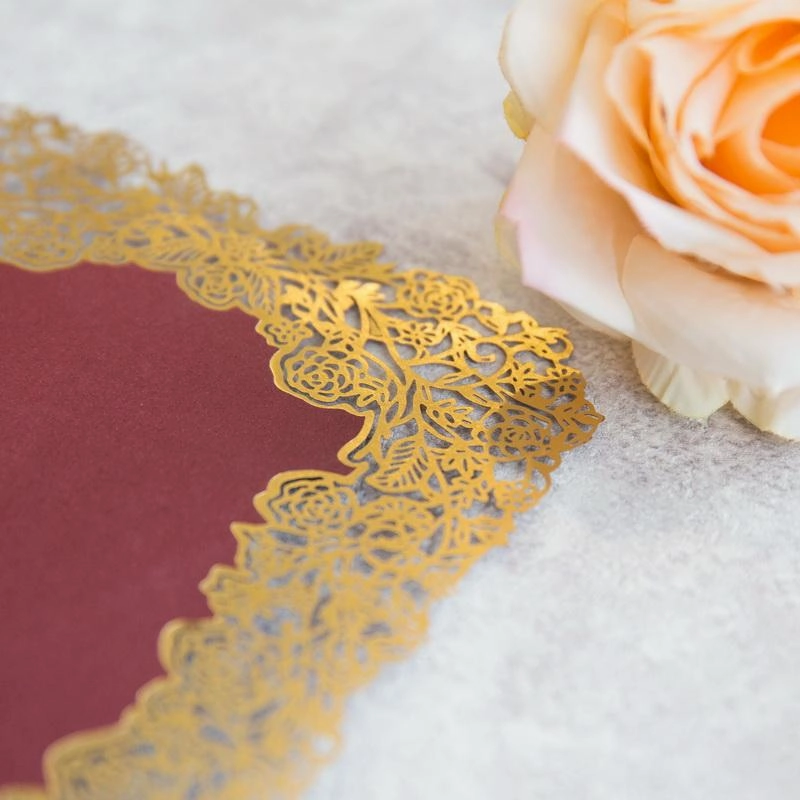 'Rose Border Mirror' - Laser cut Flat Card
