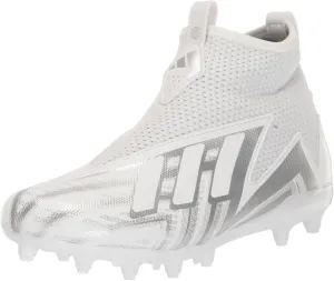 adidas Freak Spark 23 Football Shoe, White/White/Silver Metallic, 1 US Unisex Little Kid