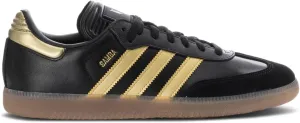 adidas Lionel Messi X Samba Men's Sneakers, Black/Gold Metallic/Gum, Size 7