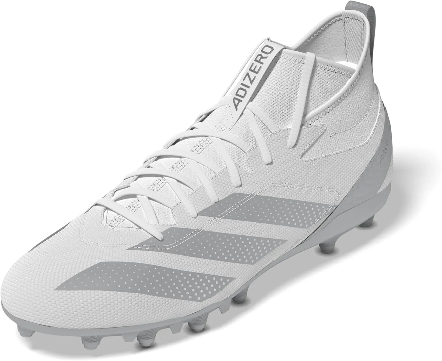 adidas Men's Adizero Impact.2 American Football Sneaker, White/Silver Metallic/White, 7