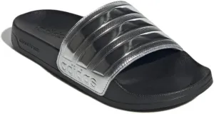adidas Unisex Adilette Shower Slide Sandal, Black/Silver Metallic/Silver Metallic, 5 US Men