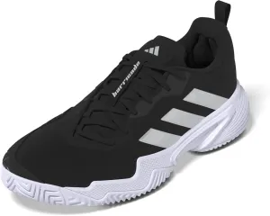 adidas Women's Barricade Sneaker, Core Black/Silver Metallic/White, 10