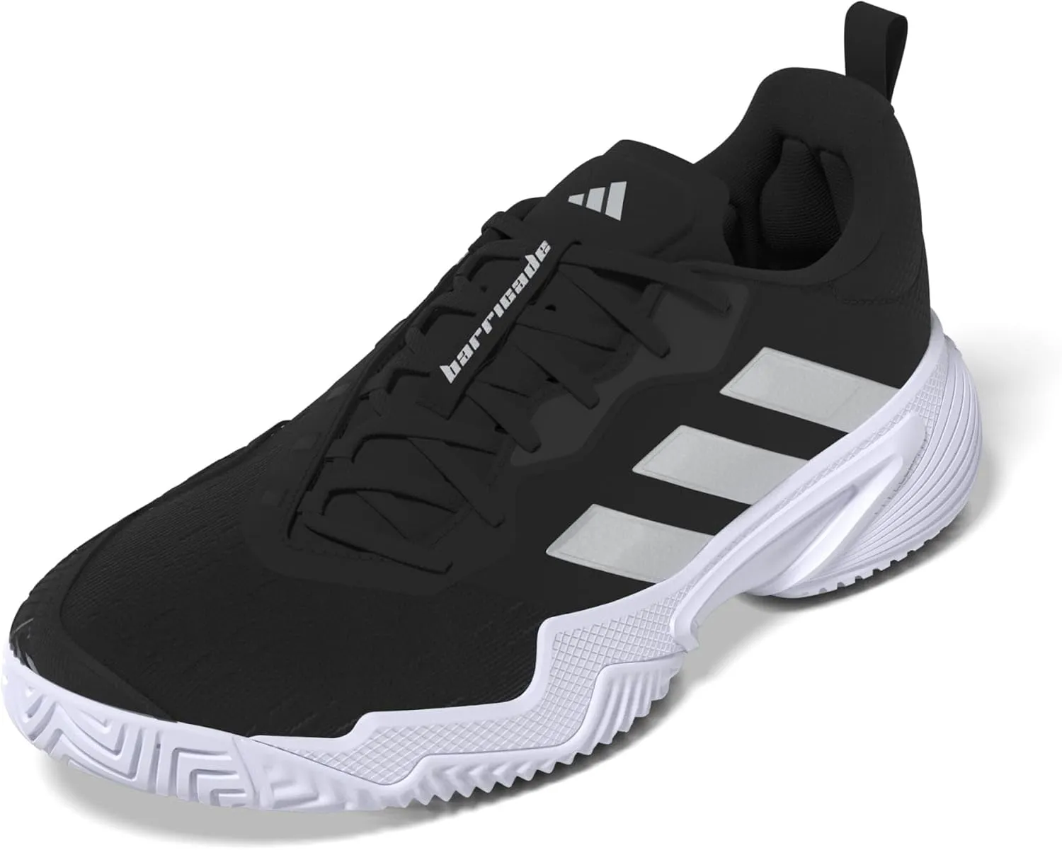 adidas Women's Barricade Sneaker, Core Black/Silver Metallic/White, 10