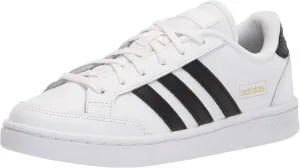 adidas Women's Grand Court SE Tennis Shoe, White/Black/Gold Metallic, 10