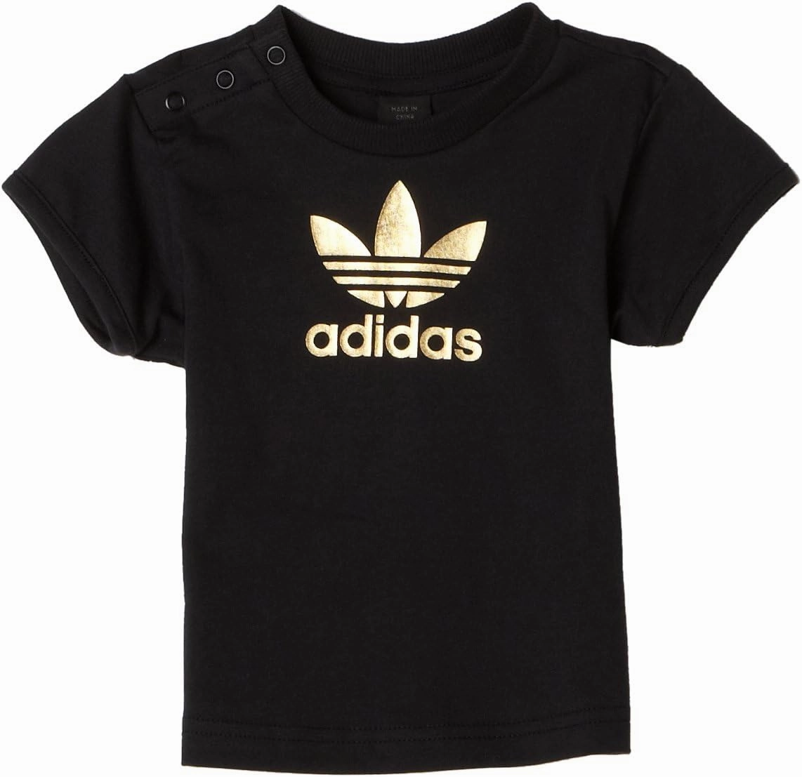 Adidas Baby Boys' Trefoil Tee, Black/Metallic Gold, 12 Months