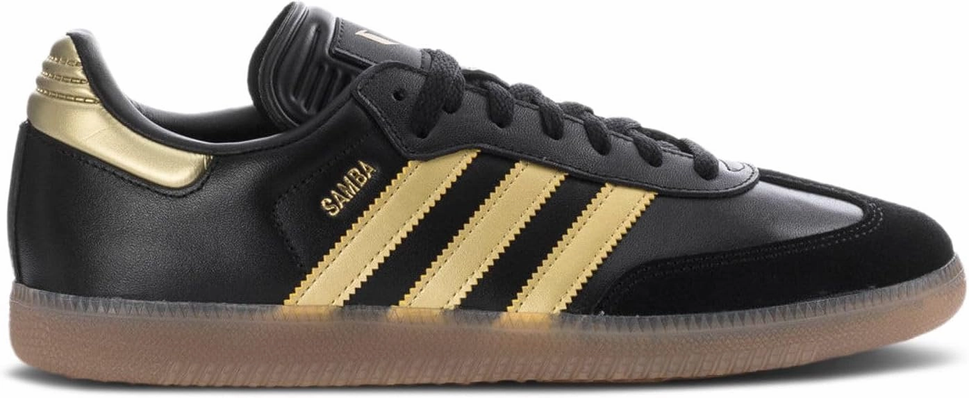 adidas Lionel Messi X Samba Men's Sneakers, Black/Gold Metallic/Gum, Size 10.5