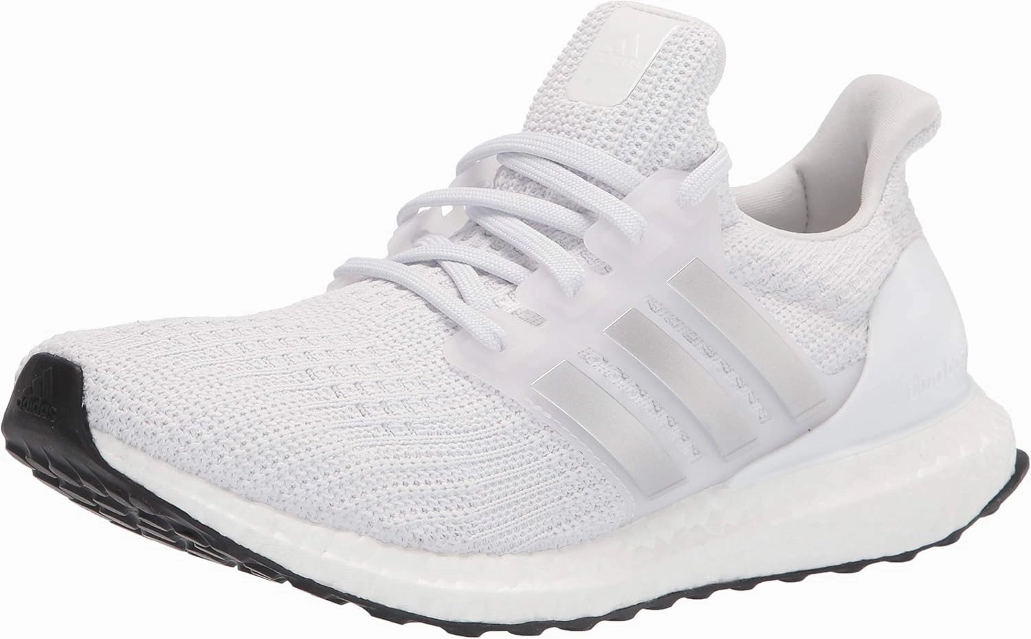 adidas Men's Ultraboost 4.0 DNA Running Shoe, White/Silver Metallic/Black, 4