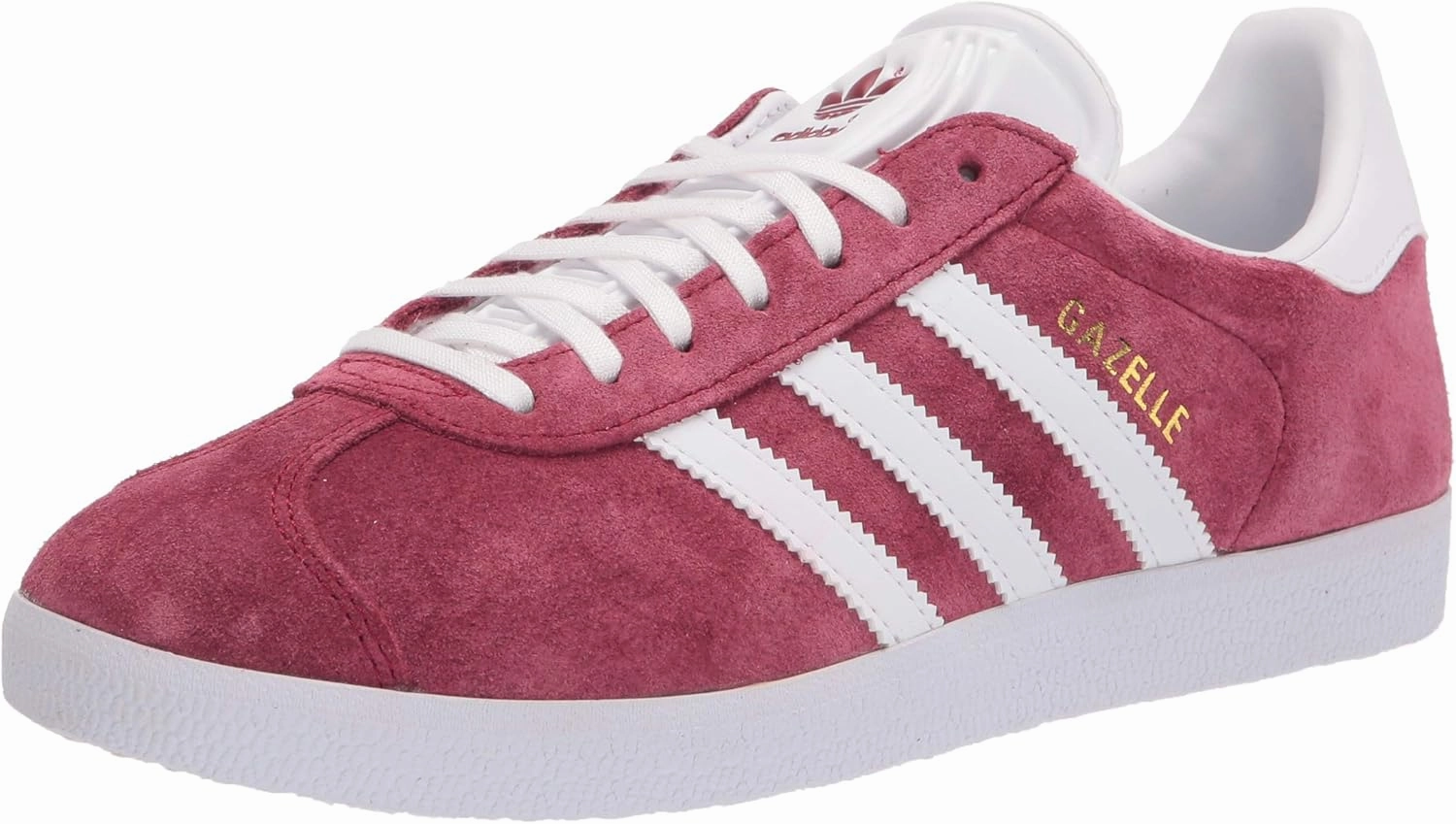adidas Originals mens Gazelle Shoes Collegiate Burgundy/White/Gold Metallic 7