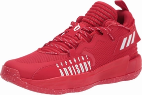 adidas Unisex Dame 7 Extply Basketball Shoe, Scarlet/White/Silver Metallic, 14.5 US Men