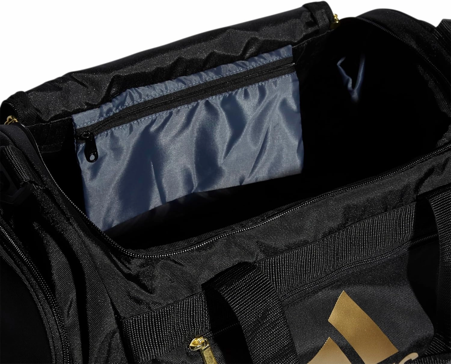 adidas Unisex Defender 4.0 Gym Duffel Bag for Men and Women, Black/Gold Metallic, Small (38L)