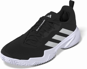 adidas Women's Barricade Sneaker, Core Black/Silver Metallic/White, 7