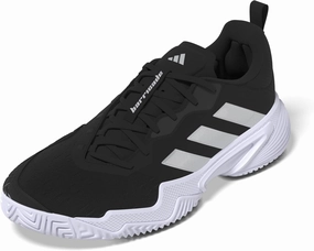 adidas Women's Barricade Sneaker, Core Black/Silver Metallic/White, 9.5