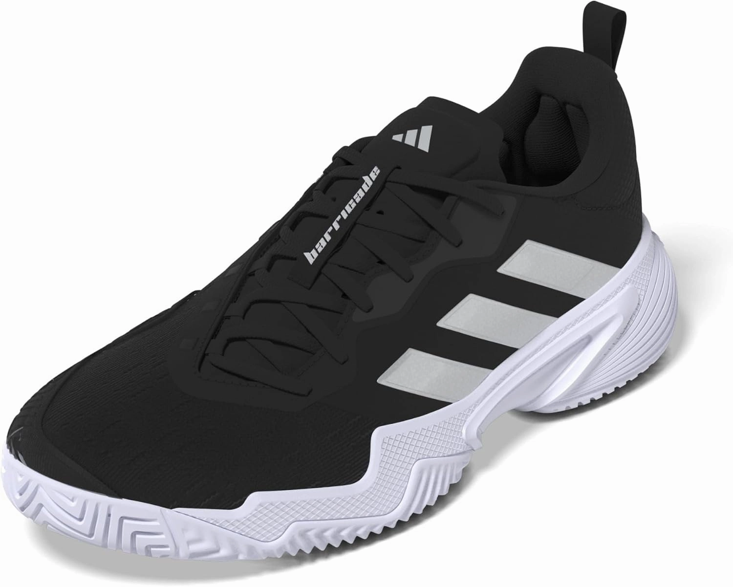 adidas Women's Barricade Sneaker, Core Black/Silver Metallic/White, 9.5