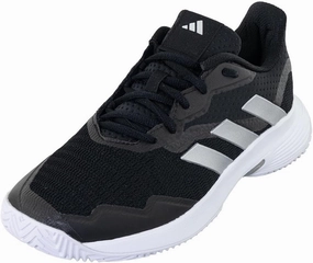 adidas Women's Court Jam Control Sneaker, Core Black/Silver Metallic/White, 5.5