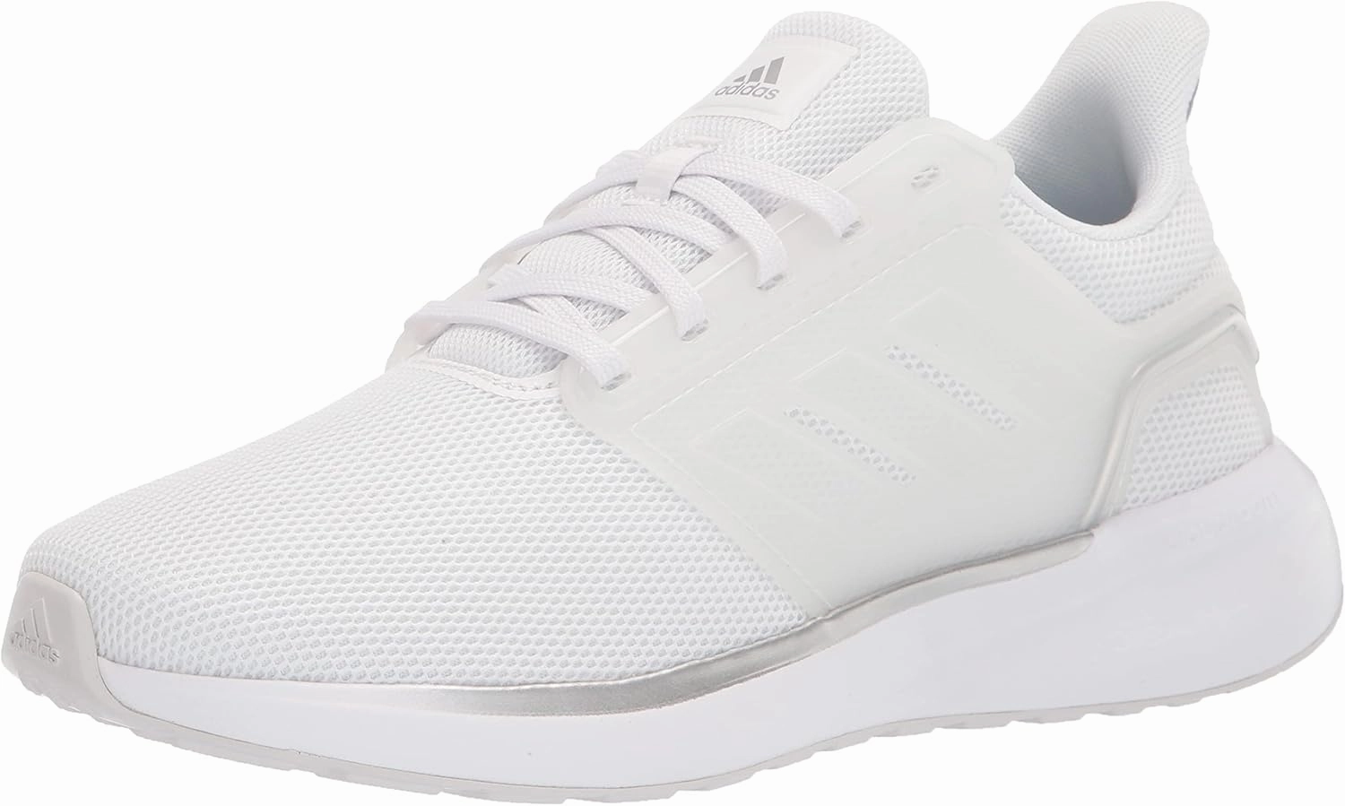 adidas Women's EQ19 Running Shoe, White/White/Silver Metallic, 8