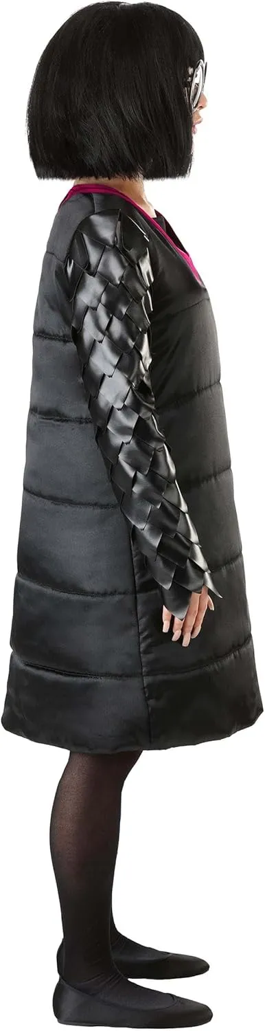 Adult Edna Mode Costume | Disney and Pixar The Incredibles Edna Costume Black Dress with Wig and Glasses