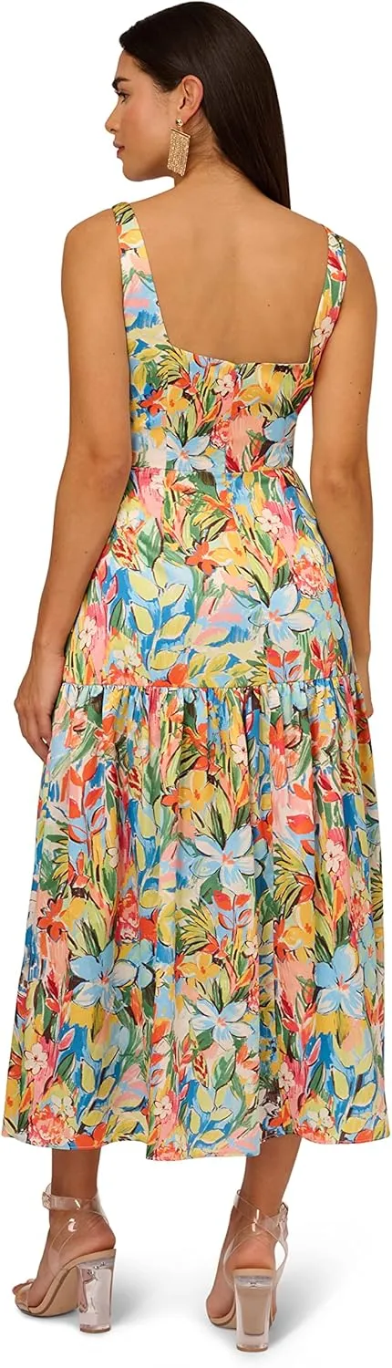 Aidan Mattox Women's Fit and Flare Printed T-Dress