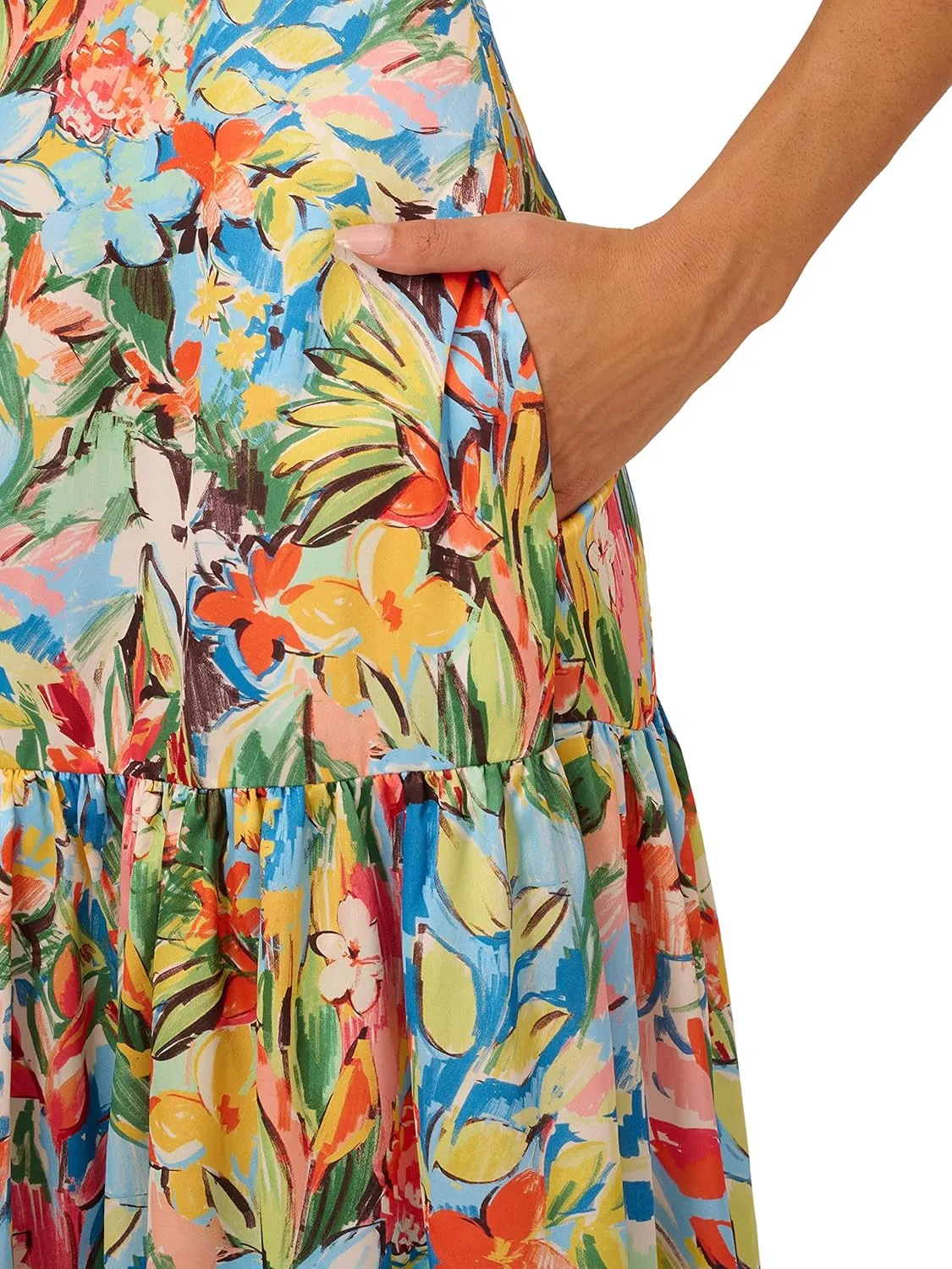 Aidan Mattox Women's Fit and Flare Printed T-Dress