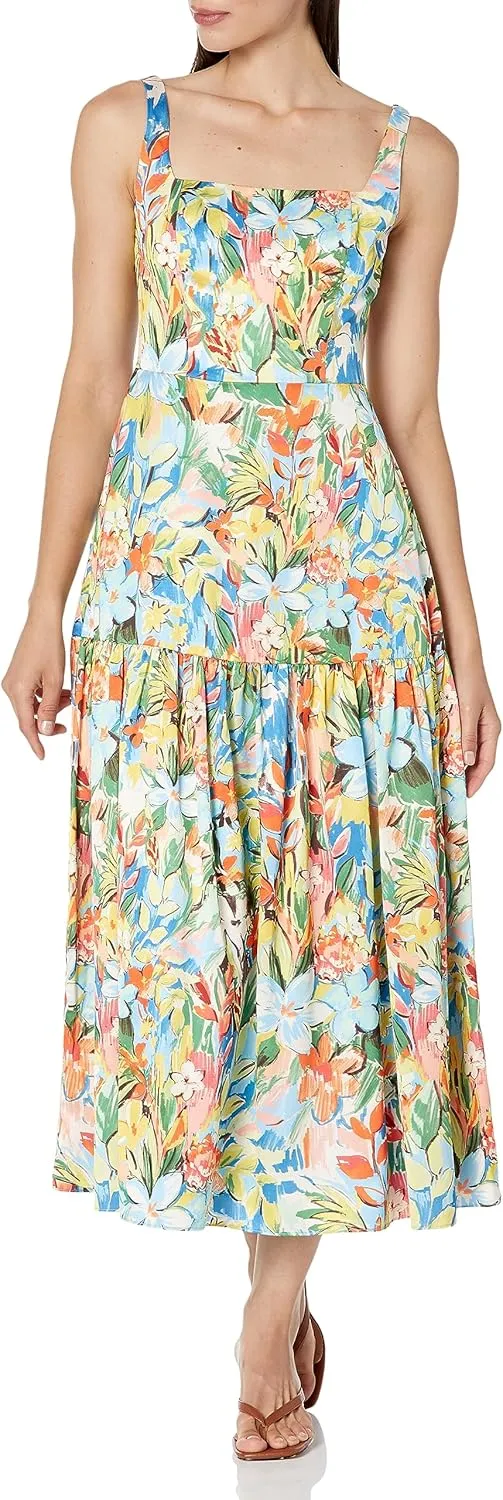 Aidan Mattox Women's Fit and Flare Printed T-Dress