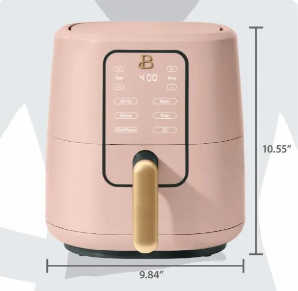 Air Fryer, Beautiful 3 Qt Air Fryer with TurboCrisp Technology, White Icing by Drew Barrymore (Rose)