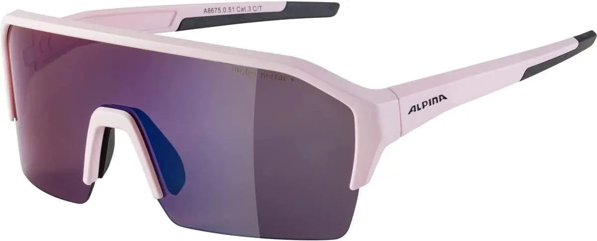 ALPINA Contrast-enhancing & Shatter-Proof Cycling Glasses For Men & Women, 100% UV Protection, RAM HR Q-LITE, light-rose matte, one size