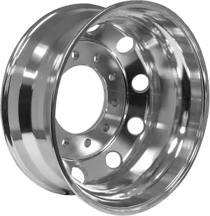 Aluminum Wheels 22.5" X 8.25" Alcoa Style Hub Piloted Alloy Truck Bus Forged Wheel Rim Inside Polish Metallic Silver 1 PC
