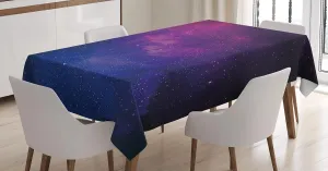 Ambesonne Galaxy Tablecloth, Pink and Blue Nebula in Starry Night Sky Outer Space Science World Astronomy Print, Dining Room Kitchen Rectangular Table Cover, 60 X 90 Inches, Black Pink