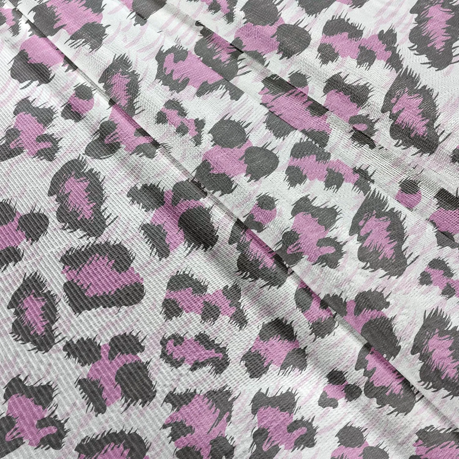 Ambesonne Leopard Print Tulle Curtains with Rod Pocket, Pink and Black Colored Girlish Pattern Savannah Savannah Wildlife Theme, Sheer Drape for Wedding Party 2 Panels, 108" x 72", White Black Pink