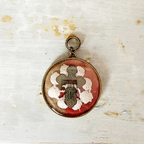 Ancient Cross Domed Glass Pendant