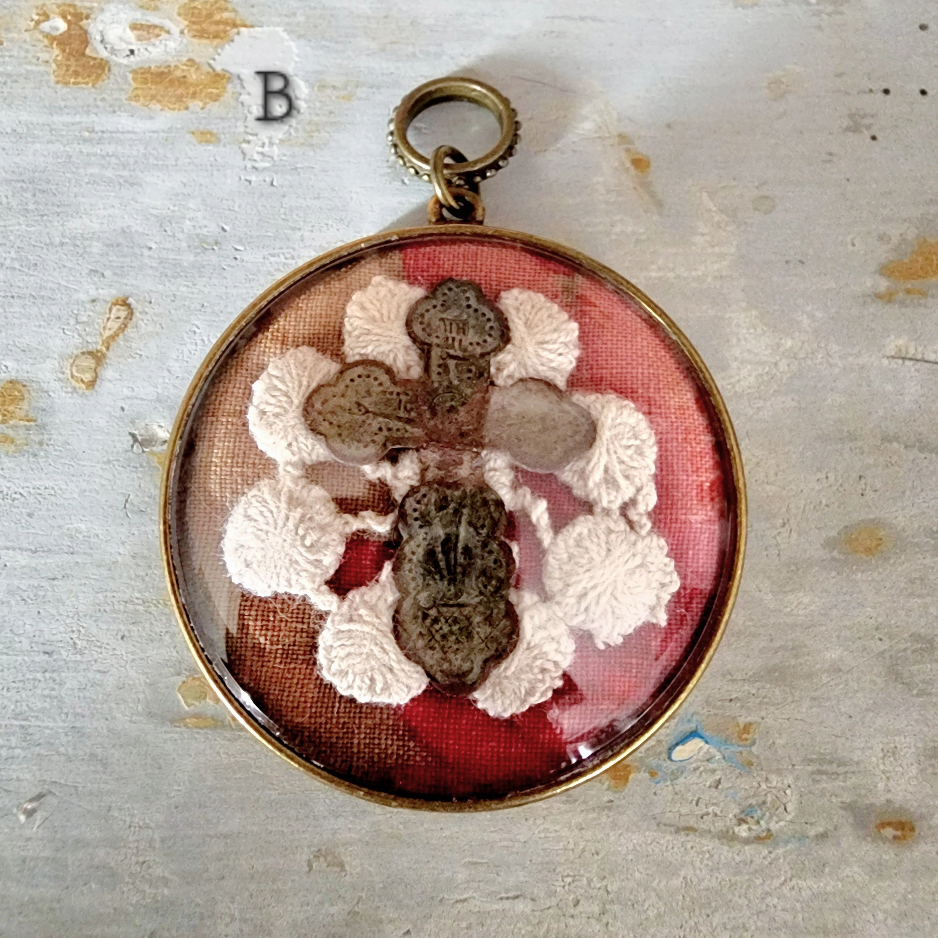 Ancient Cross Domed Glass Pendant