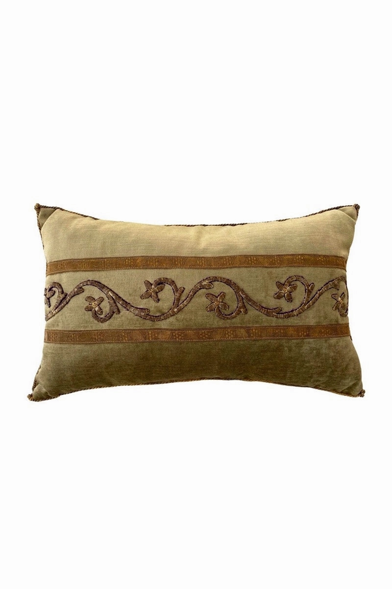Antique Ottoman Empire Raised Gold Metallic Embroidery on Brass Velvet