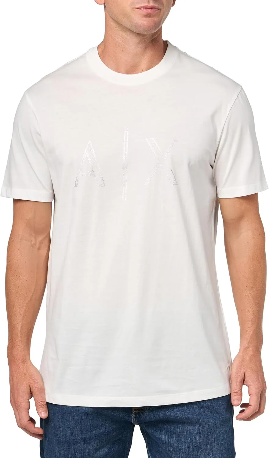 Armani Exchange Men's A|x Large Logo Black and Gold T-Shirt