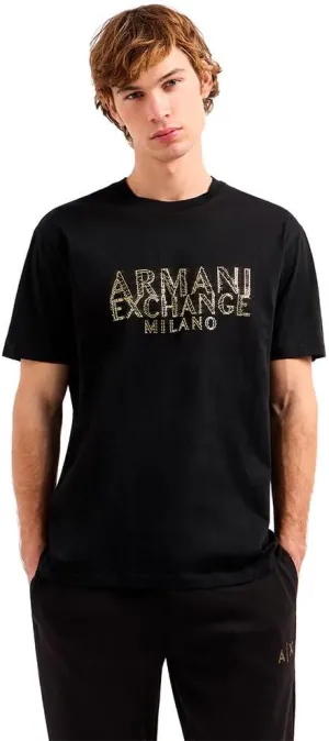Armani Exchange Men's Ax Milano Black & Gold T-Shirt