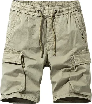 Athletic Shorts for Men 5 Inch Inseam Classic Fit Elastic Waist Drawstring Camo Shorts with Pockets Linen Shorts