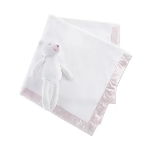 Baby Aspen Beary Sleepy Stuffed Animal Set for Girls |Velour Plush Bear and Matching Blanket, Pink
