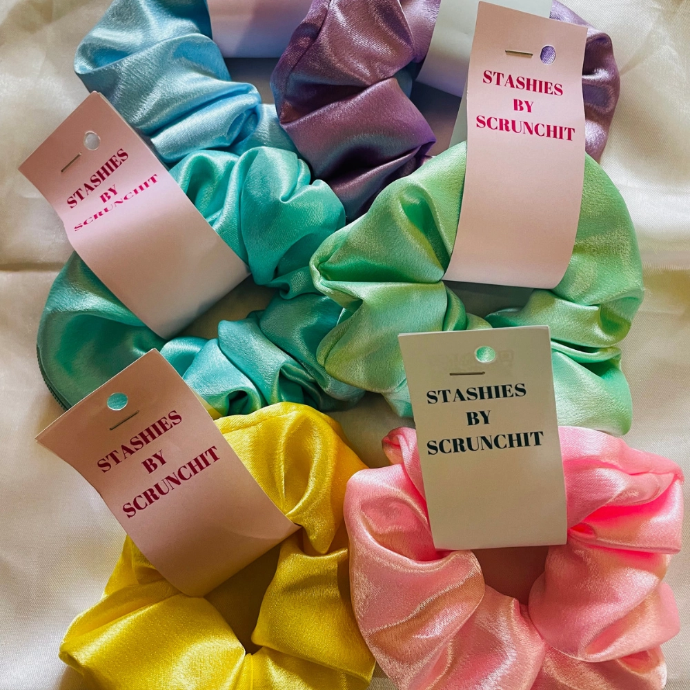 Baby Pink Zipper Scrunchie