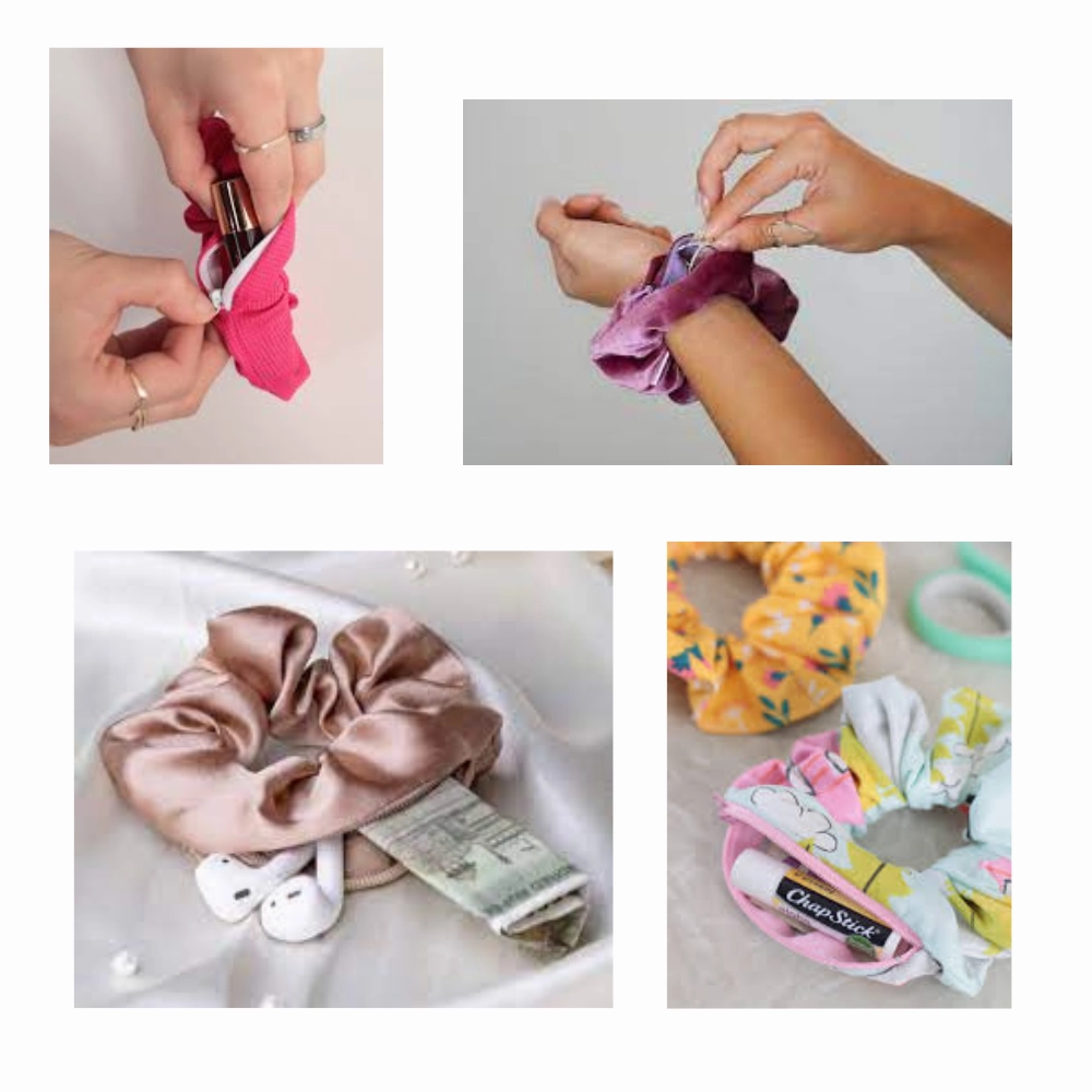 Baby Pink Zipper Scrunchie
