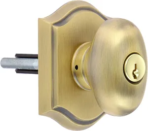 Baldwin ENELLTAR049 Reserve Entry Lockset x Ellipse with Traditional Arch Rose, Matte Brass & Black Finish