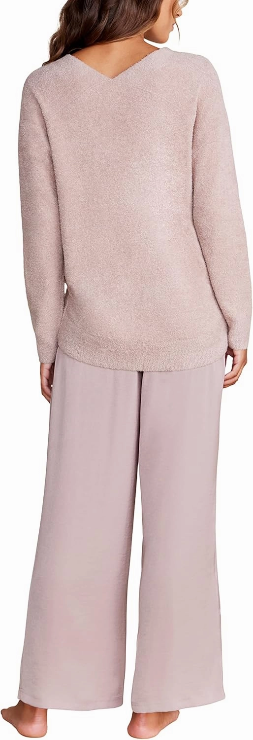Barefoot Dreams CozyChic Lite V-Neck Seamed Pullover, Women’s Pullover, Great for Gym, Super Soft Sweater